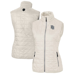 Women's Cutter & Buck  Oatmeal Washington Nationals Rainier PrimaLoft Eco Insulated Full-Zip Puffer Vest