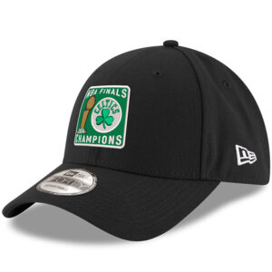 Men's New Era Black Boston Celtics 2024 NBA Finals Champions Squared Up 9FORTY Adjustable Hat