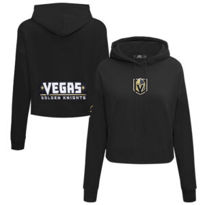 Women's Pro Standard Black Vegas Golden Knights Classic Cropped Pullover Hoodie
