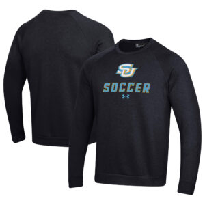 Men's Under Armour Black Southern University Jaguars Soccer Rival Fleece Raglan Pullover Sweatshirt
