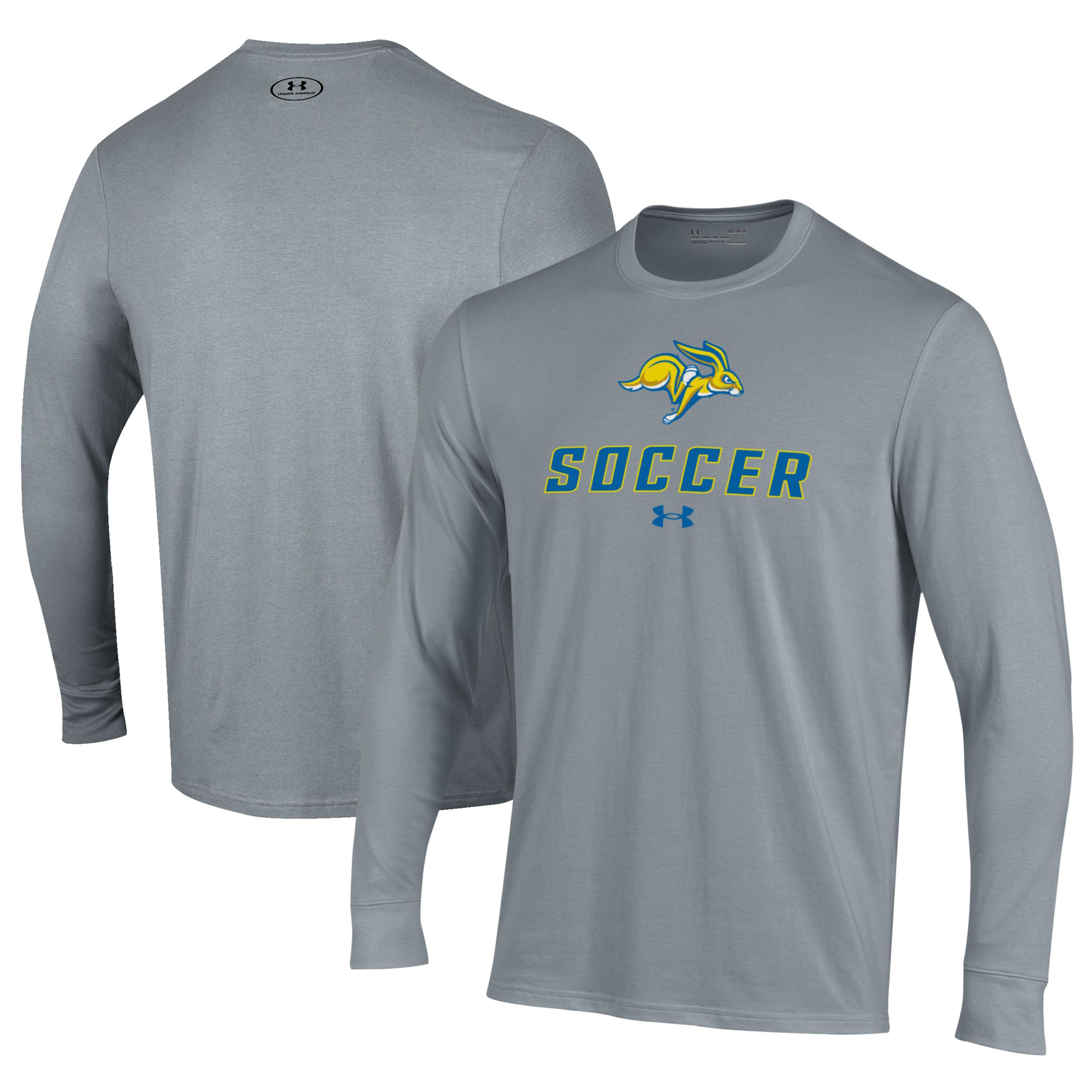 Men's Under Armour Gray South Dakota State Jackrabbits Soccer Performance Long Sleeve T-Shirt