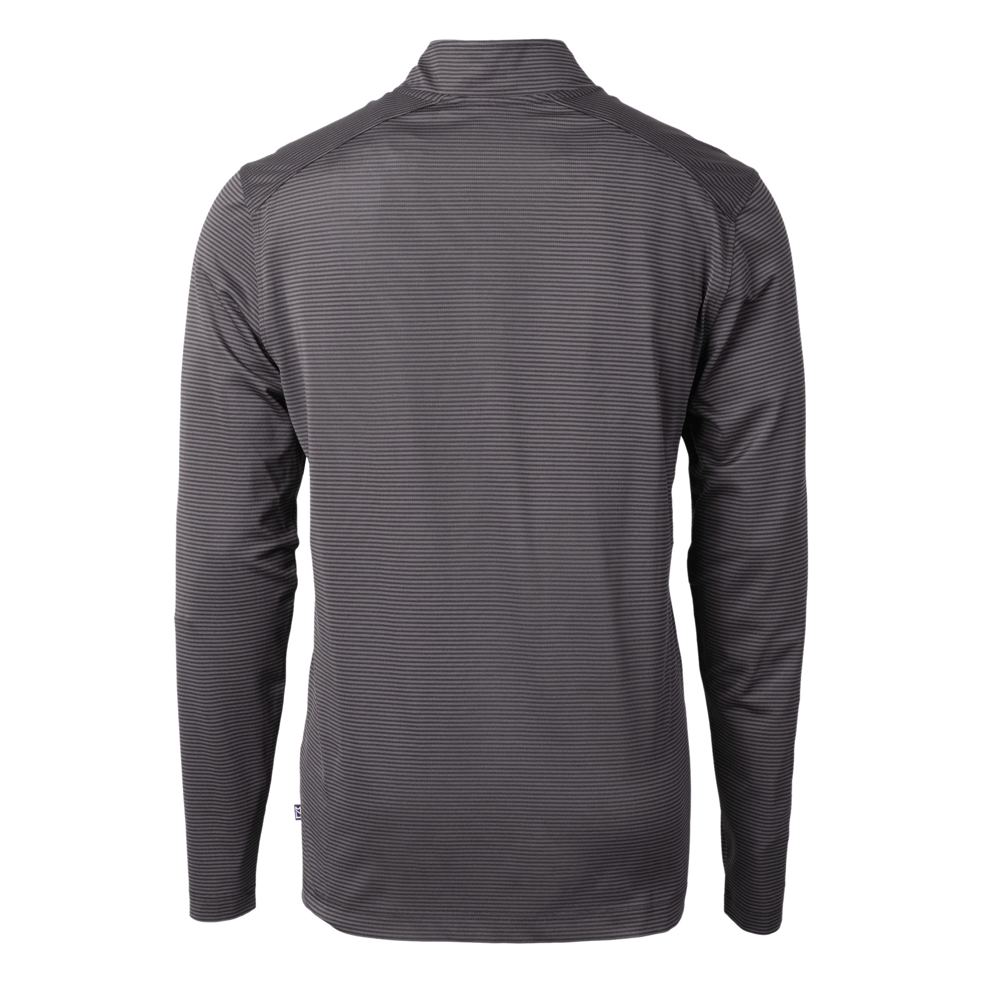 Men's Cutter & Buck Black/Gray Chicago White Sox Big & Tall Virtue Eco Pique Micro Stripe Quarter-Zip Jacket - Image 4