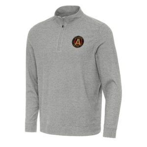Men's Antigua Heather Gray Atlanta United FC Subtle Quarter-Zip Jacket