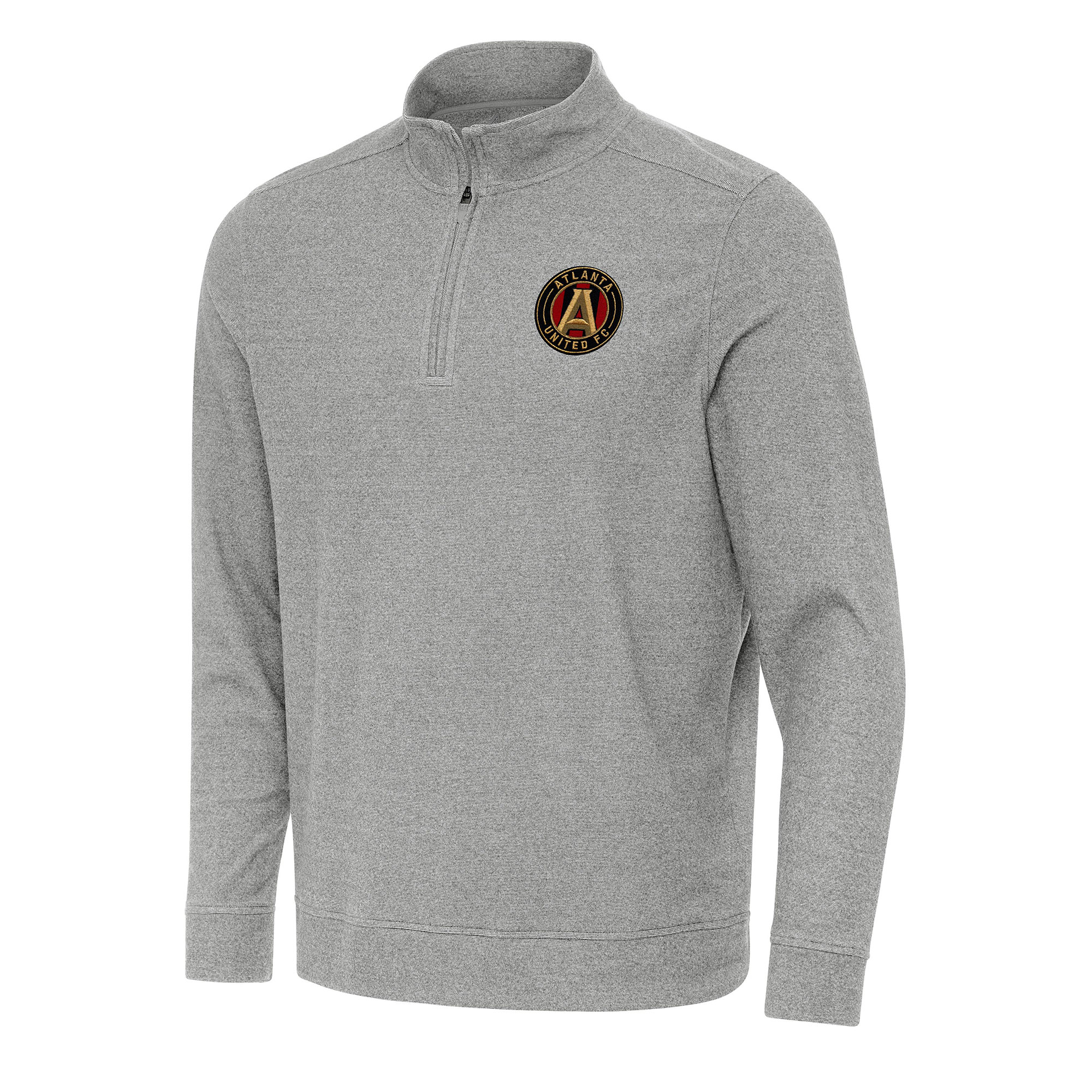 Men's Antigua Heather Gray Atlanta United FC Subtle Quarter-Zip Jacket