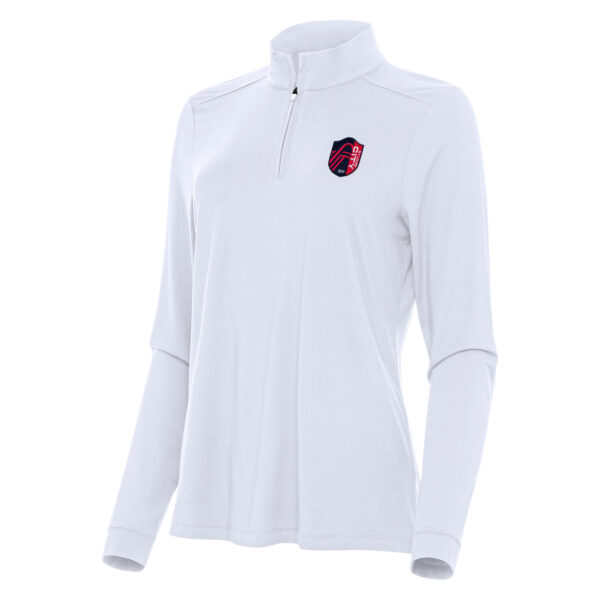 Women's Antigua White St. Louis City SC Logo Intent Quarter-Zip Top