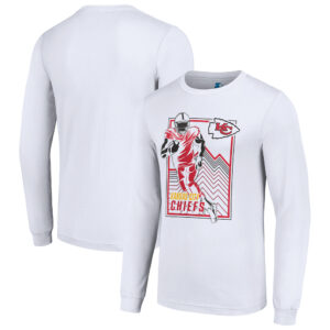 Men's Starter White Kansas City Chiefs Player Grid Graphic Long Sleeve T-Shirt