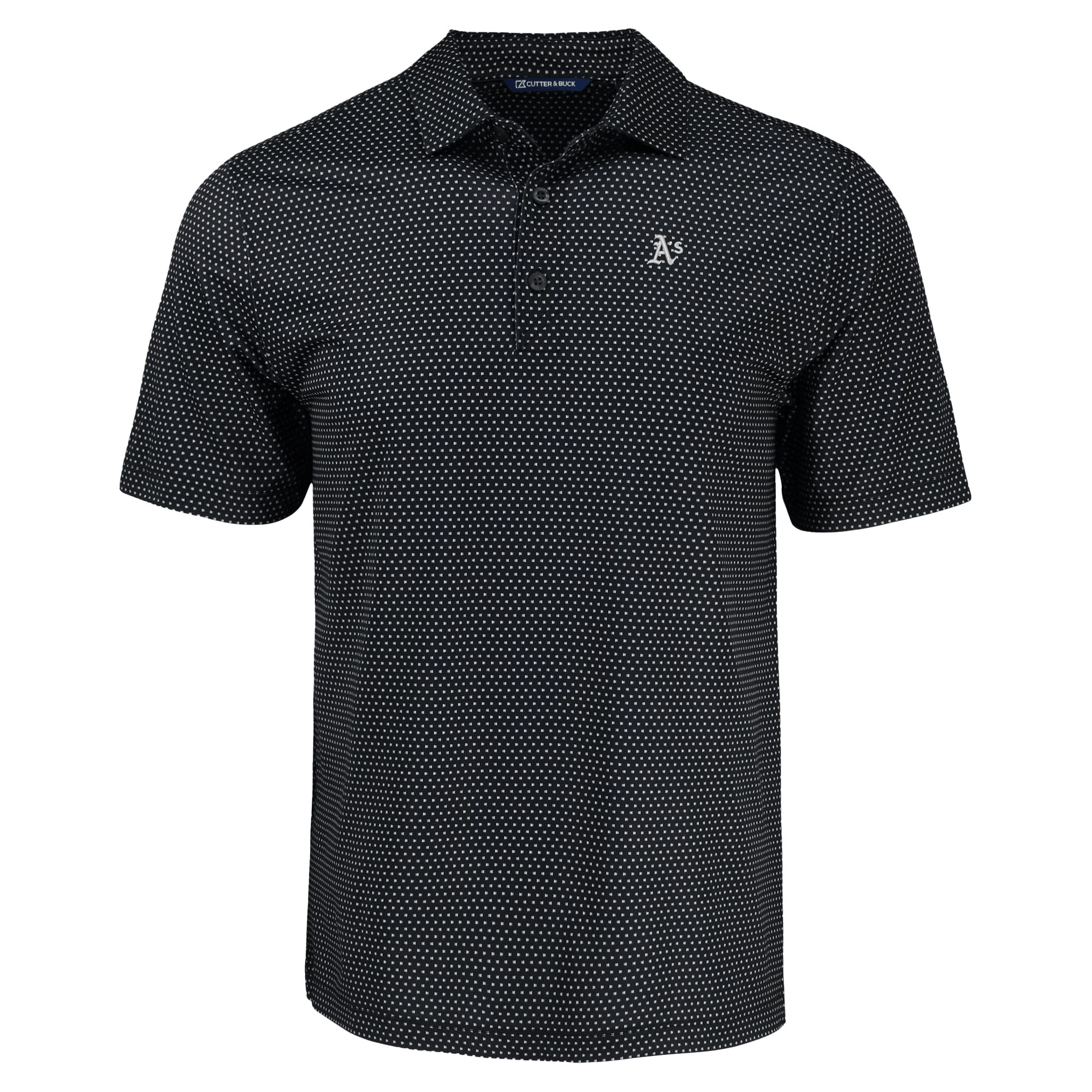 Men's Cutter & Buck Black Oakland Athletics Pike Eco Shadow Check Print - Image 6