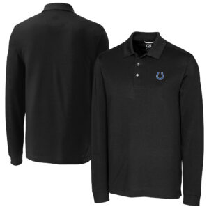 Men's Cutter & Buck Black Indianapolis Colts Advantage Eco Pique DryTec Tri-Blend Polo