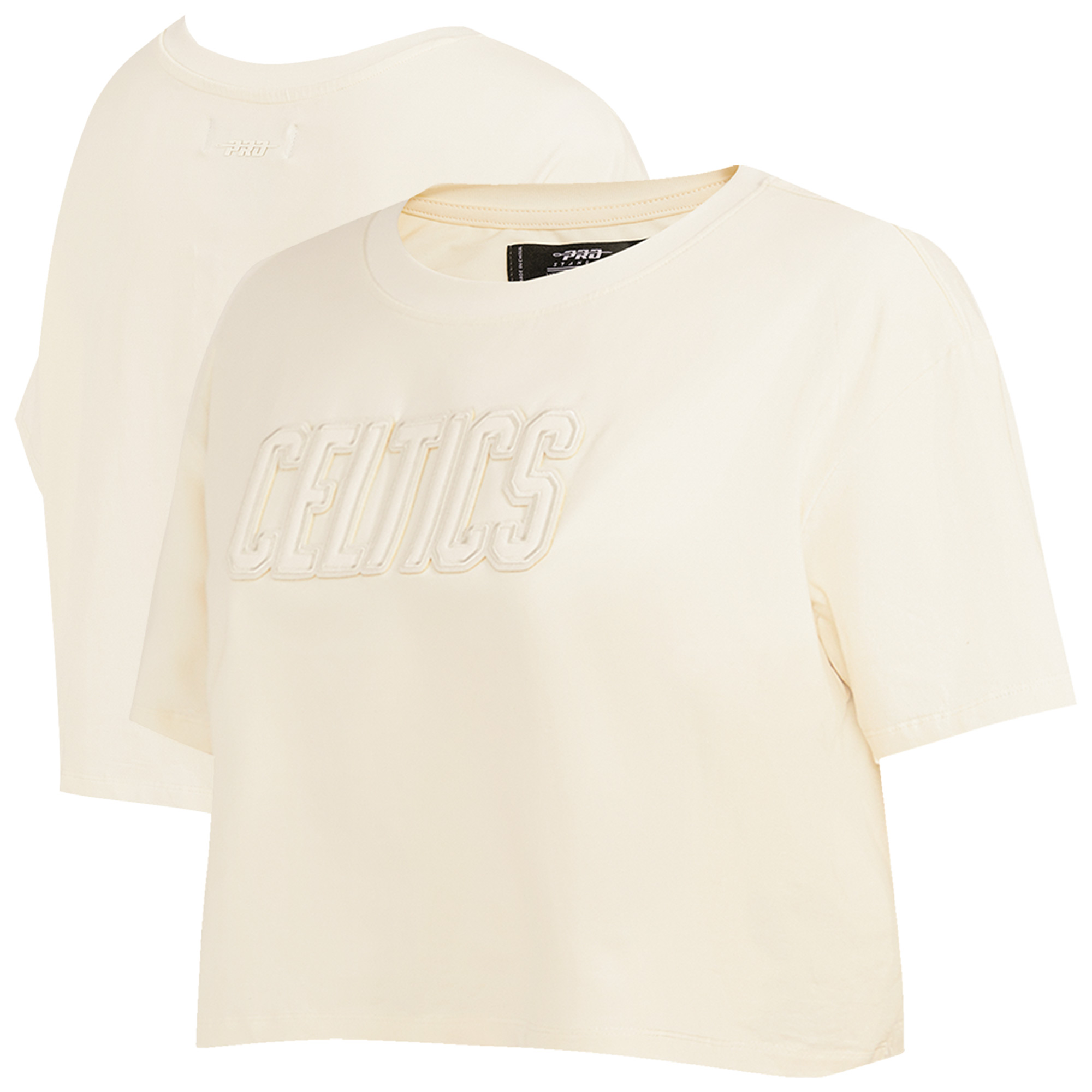 Women's Pro Standard Cream Boston Celtics Cropped Boxy T-Shirt