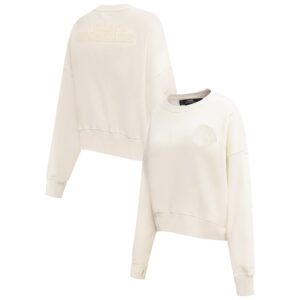 Women's Pro Standard Cream Chicago Blackhawks Fleece Pullover Sweatshirt