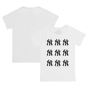 Girls Toddler Tiny Turnip White New York Yankees Logo Grid  T-Shirt