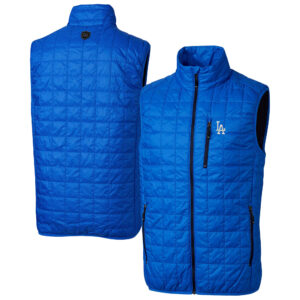Men's Cutter & Buck  Royal Los Angeles Dodgers Rainier PrimaLoft® Eco Insulated Full-Zip Puffer Vest