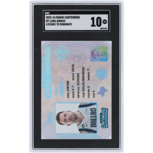 Luka Dončić Dallas Mavericks 2023-24 Panini Contenders License to Dominate #7 SGC Authenticated 10 Card