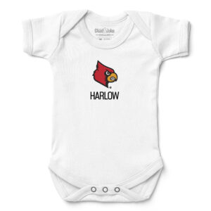 Newborn & Infant Chad & Jake  White Louisville Cardinals Personalized Team Logo Bodysuit