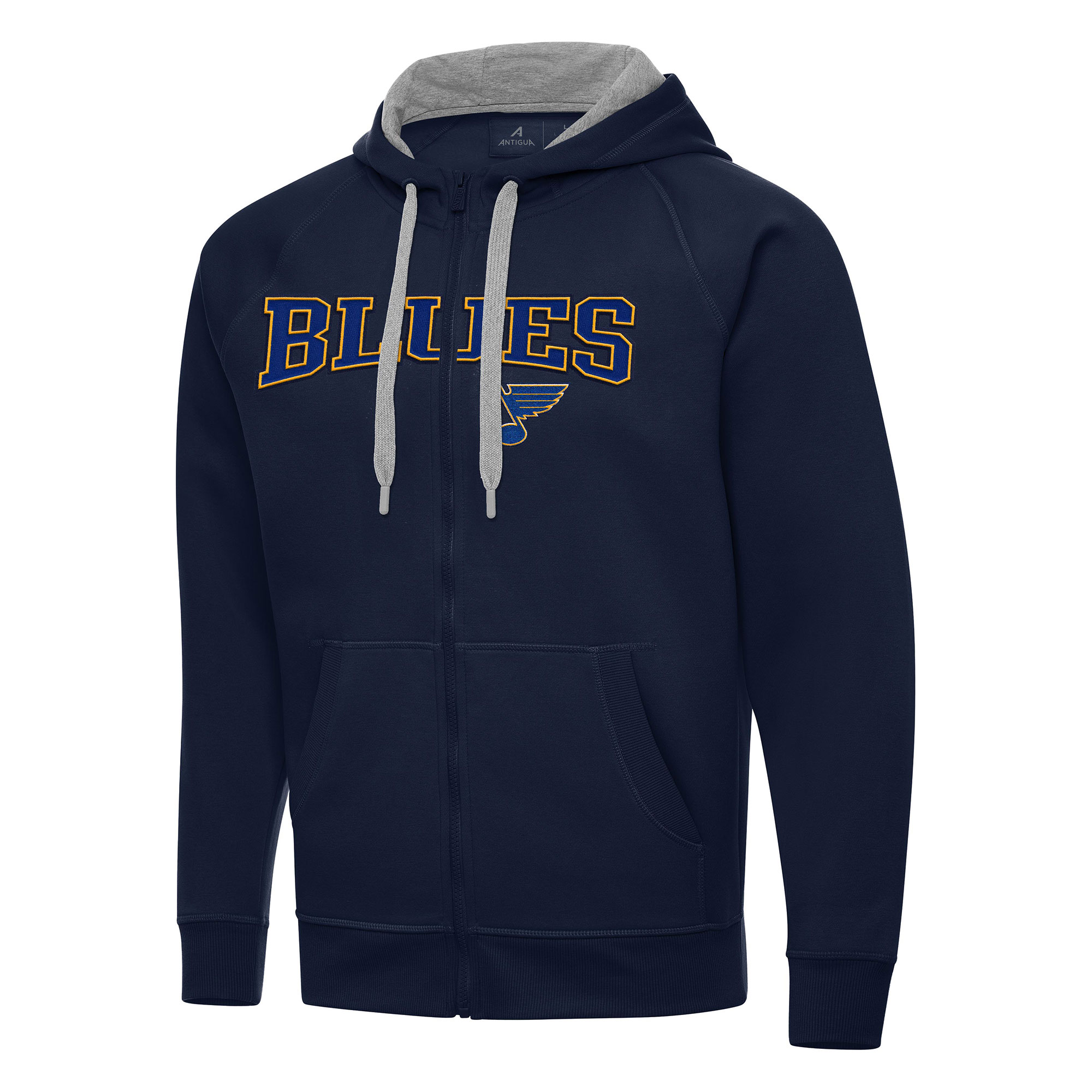 Men's Antigua Navy St. Louis Blues Big & Tall Victory Full-Zip Hoodie