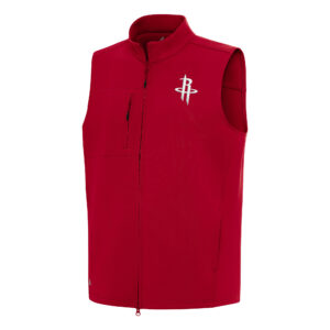 Men's Antigua Red Houston Rockets Demand Full-Zip Vest