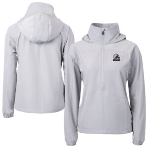 Women's Cutter & Buck  Gray Cleveland Browns Charter Eco Recycled Half-Zip Anorak Jacket