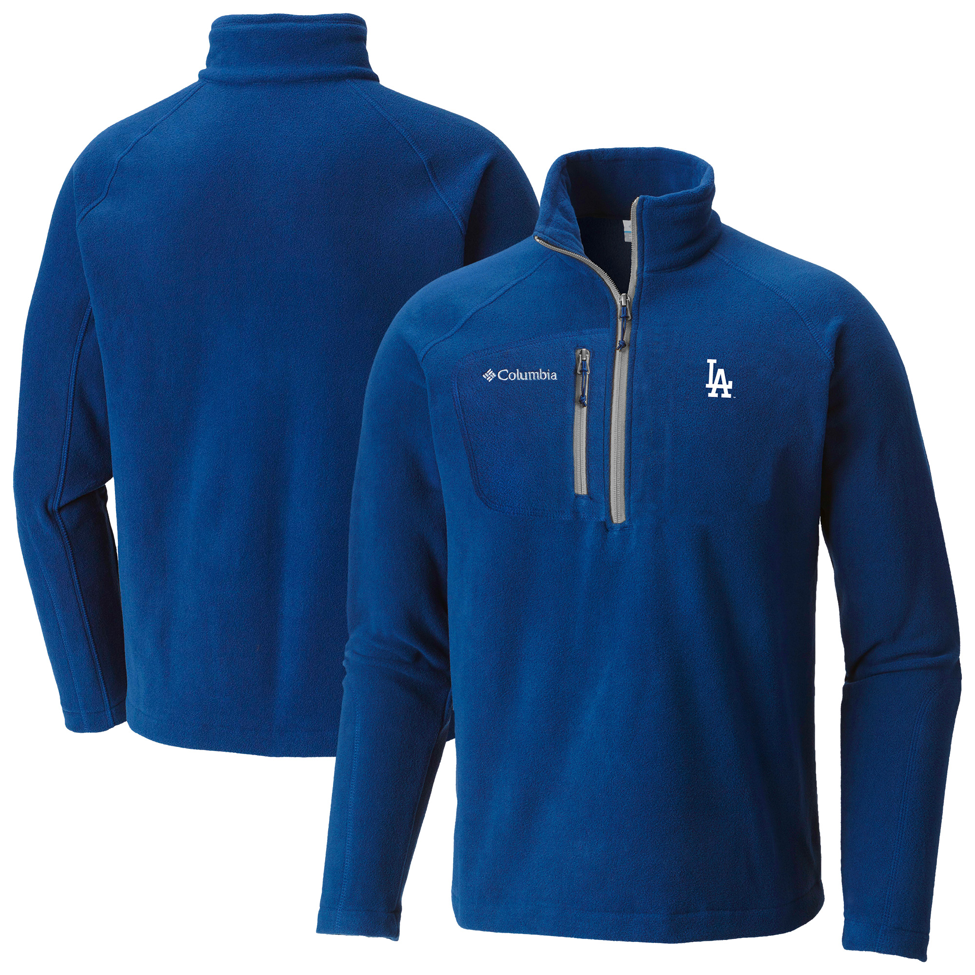 Men's Columbia Royal Los Angeles Dodgers Fast Trek III Half-Zip Fleece Pullover