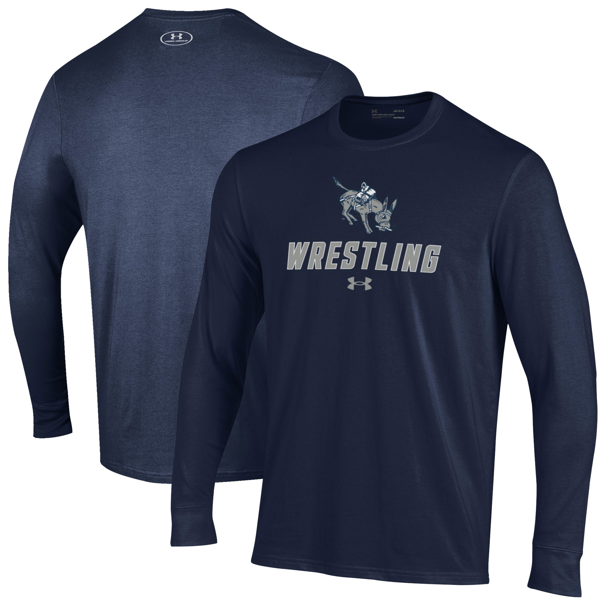 Men's Under Armour Navy Colorado School of Mines Orediggers Wrestling Performance Long Sleeve T-Shirt