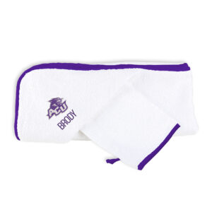 Infant Chad & Jake White Abilene Christian University Wildcats Personalized Hooded Towel & Mitt Set