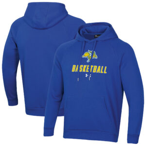 Men's Under Armour Blue South Dakota State Jackrabbits Basketball Rival Raglan Fleece Pullover Hoodie