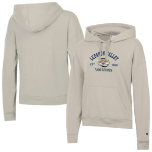 Women's Champion  Oatmeal Lebanon Valley College Powerblend Fleece Pullover Hoodie