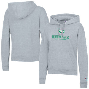 Women's Champion  Gray North Dakota Powerblend Fleece Pullover Hoodie