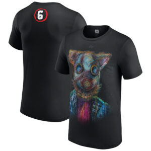 Men's Black Wyatt Sicks Huskus the Pig Portrait T-Shirt