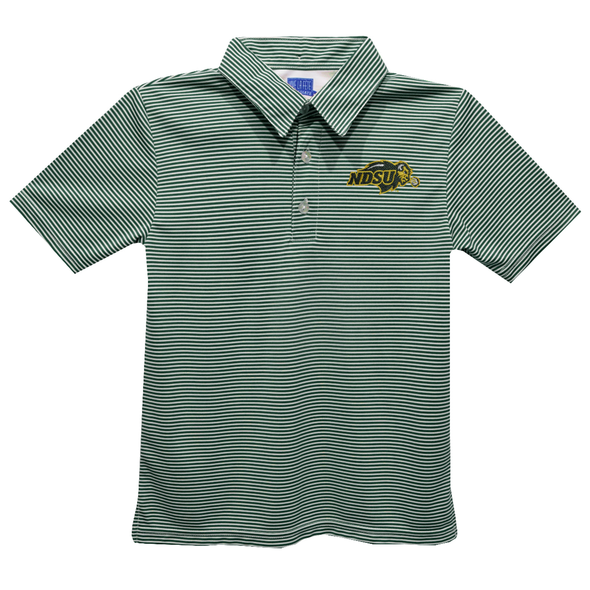 Toddler Vive La Fete Green NDSU Bison Pencil Stripe Polo