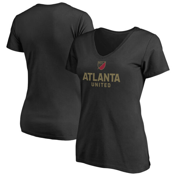 Women's Black Atlanta United FC Shielded V-Neck T-Shirt