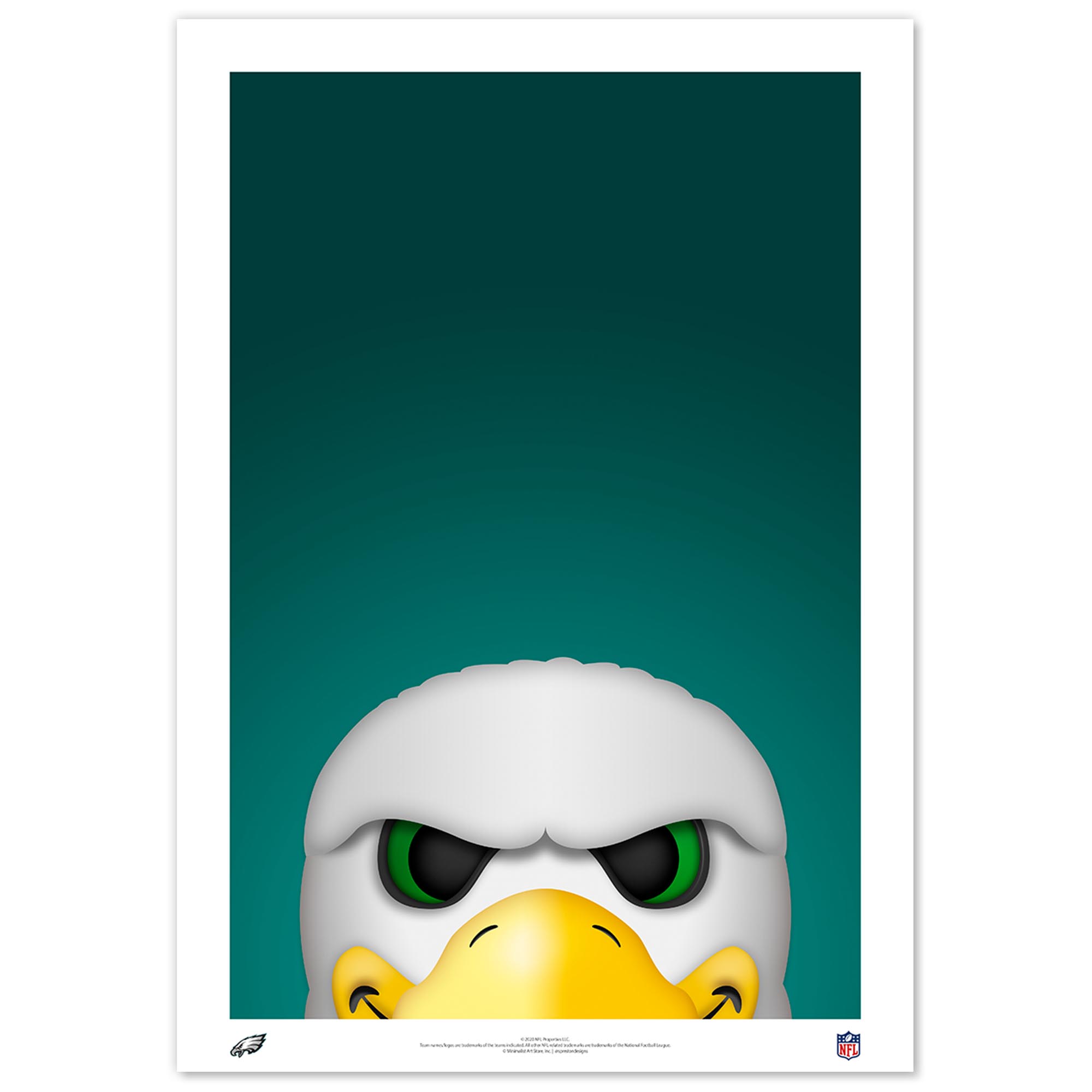 Philadelphia Eagles Swoop 14'' x 20'' Mascot Art Poster
