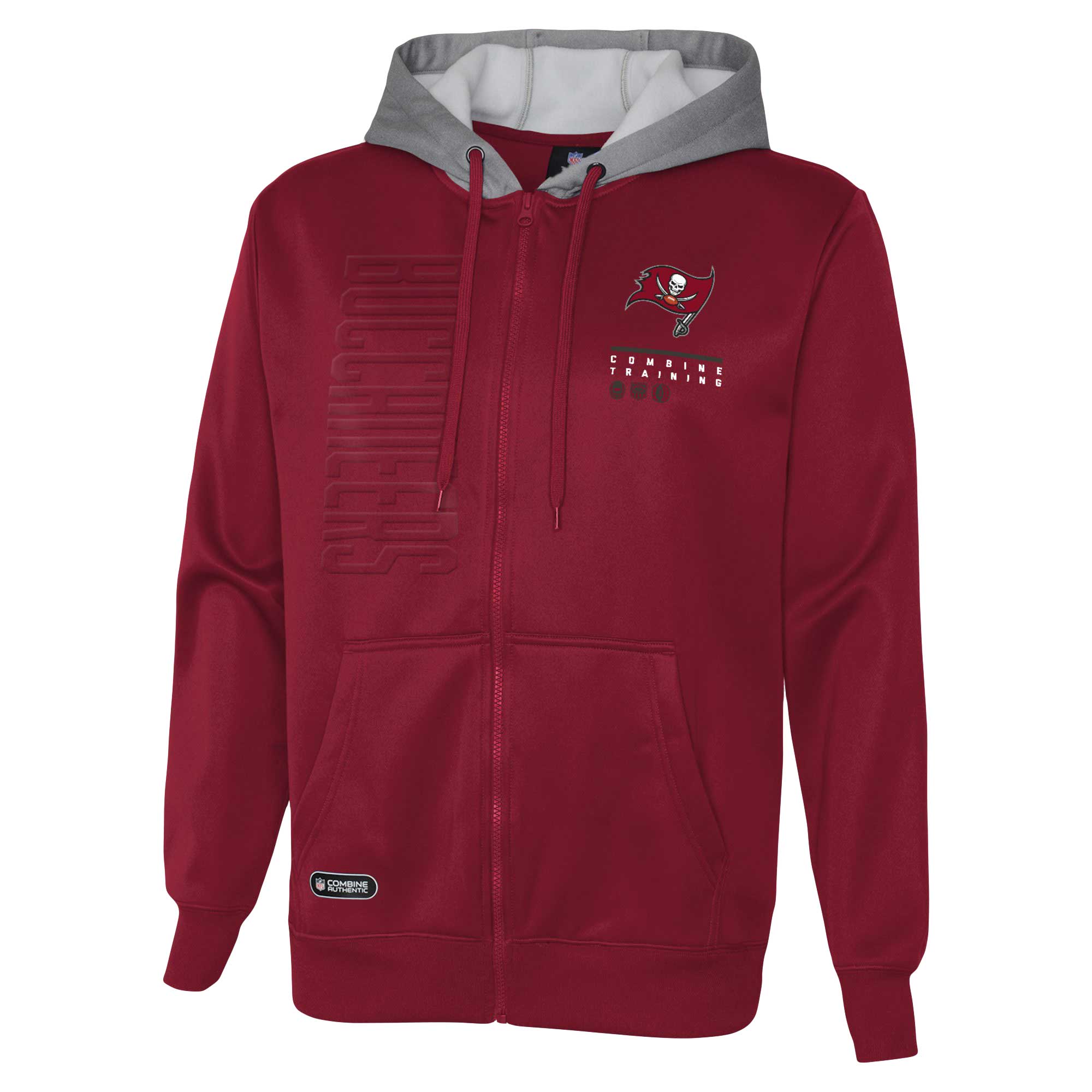 Men's Red Tampa Bay Buccaneers Combine Authentic Field Play Full-Zip Hoodie Sweatshirt - Image 3