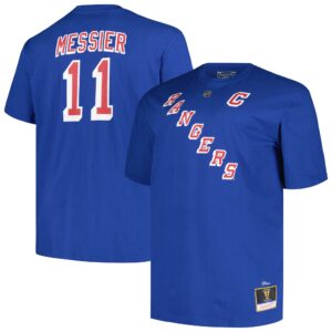 Men's Profile Mark Messier Blue New York Rangers Big & Tall Captain Patch Name & Number T-Shirt