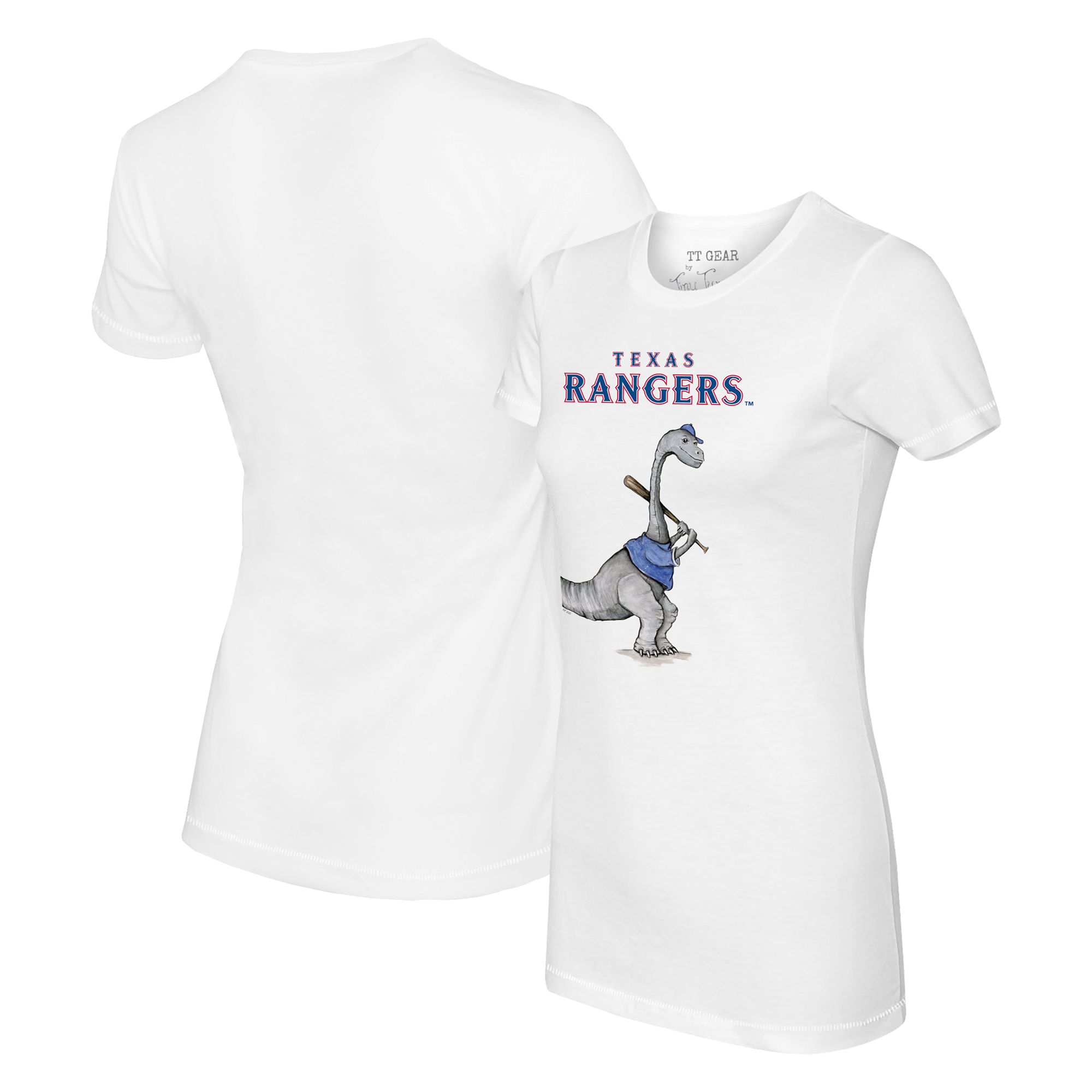 Women's Tiny Turnip White Texas Rangers Bronto T-Shirt - Image 2