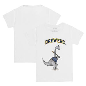 Youth Tiny Turnip White Milwaukee Brewers Bronto Logo T-Shirt