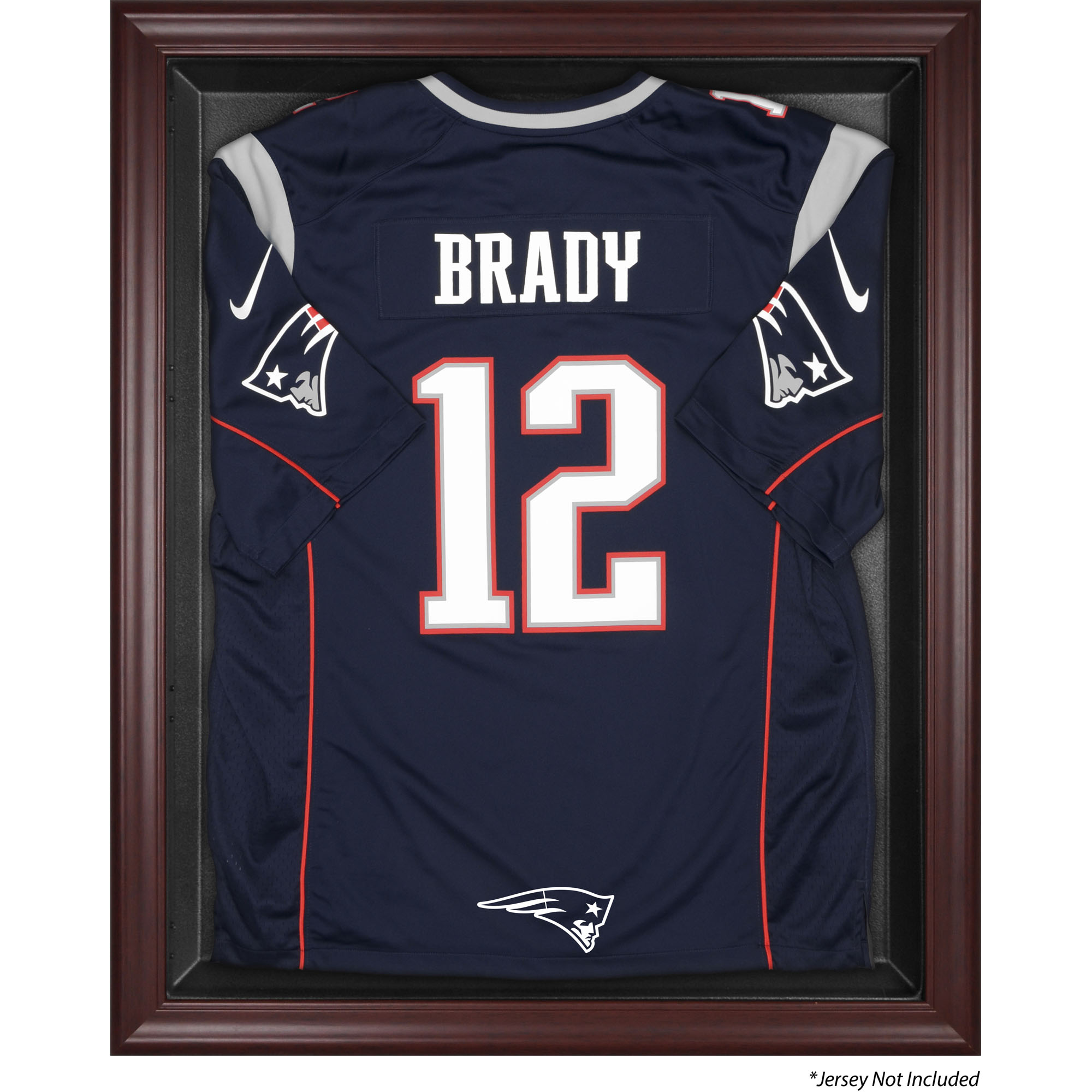 New England Patriots Mahogany Framed Jersey Logo Display Case