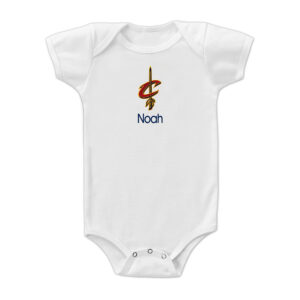 Infant White Cleveland Cavaliers Personalized Bodysuit
