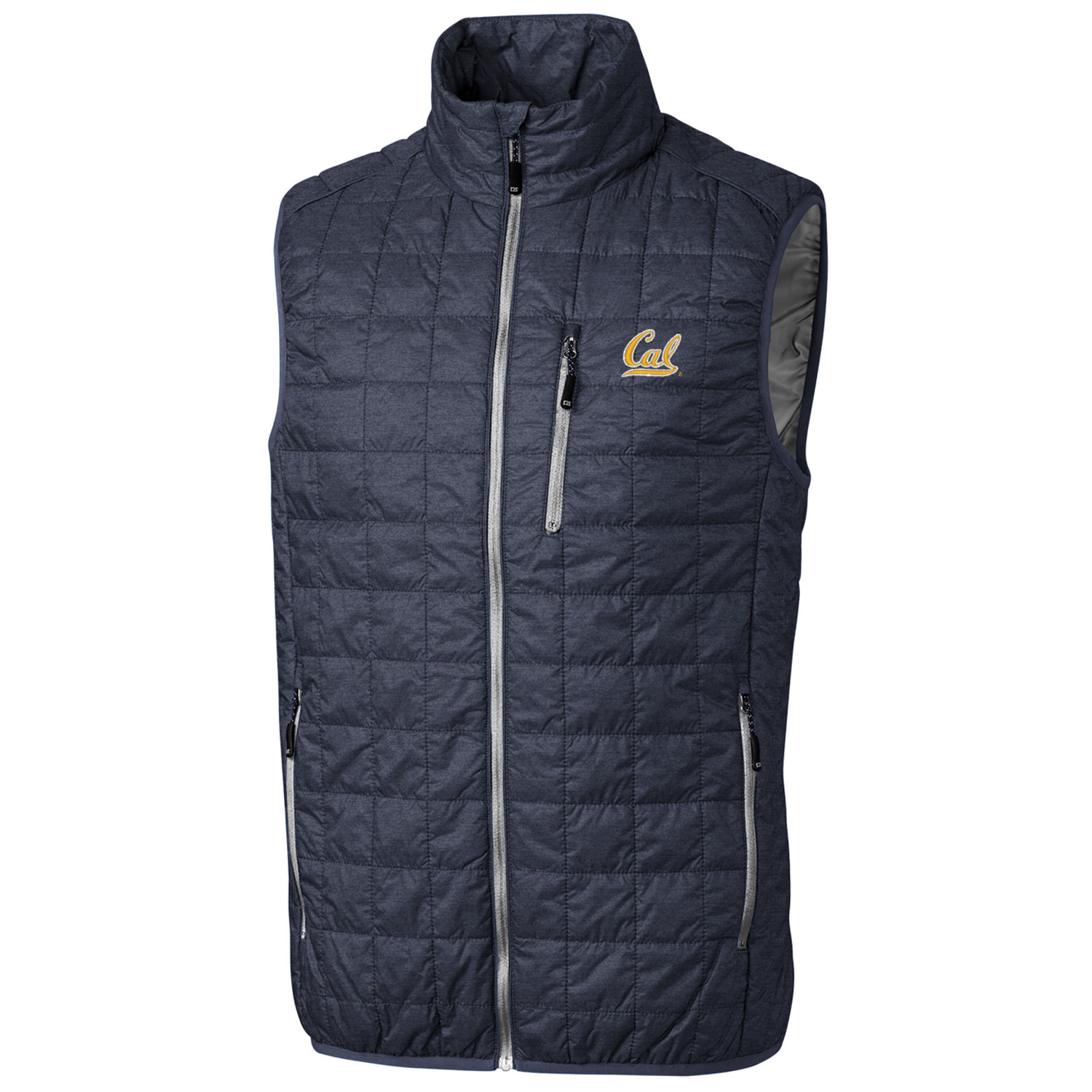Men's Cutter & Buck Anthracite Cal Bears Big & Tall Full-Zip Collegiate Rainier Vest