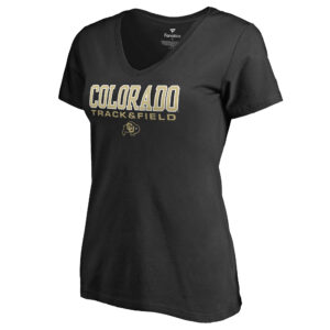 Women's Black Colorado Buffaloes True Sport Track and Field V-Neck T-Shirt