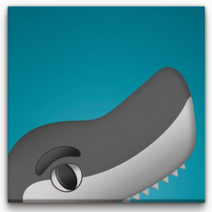 San Jose Sharks 14'' x 14'' Minimalist Mascot Canvas Wrap