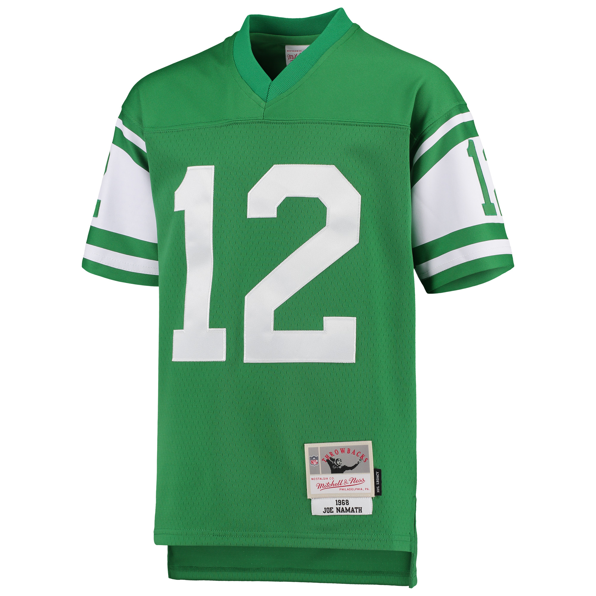 Youth Mitchell & Ness Joe Namath Green New York Jets 1968 Legacy Retired Player Jersey - Image 6