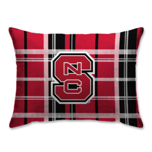 Red NC State Wolfpack 20'' x 26'' Plaid Sherpa Bed Pillow