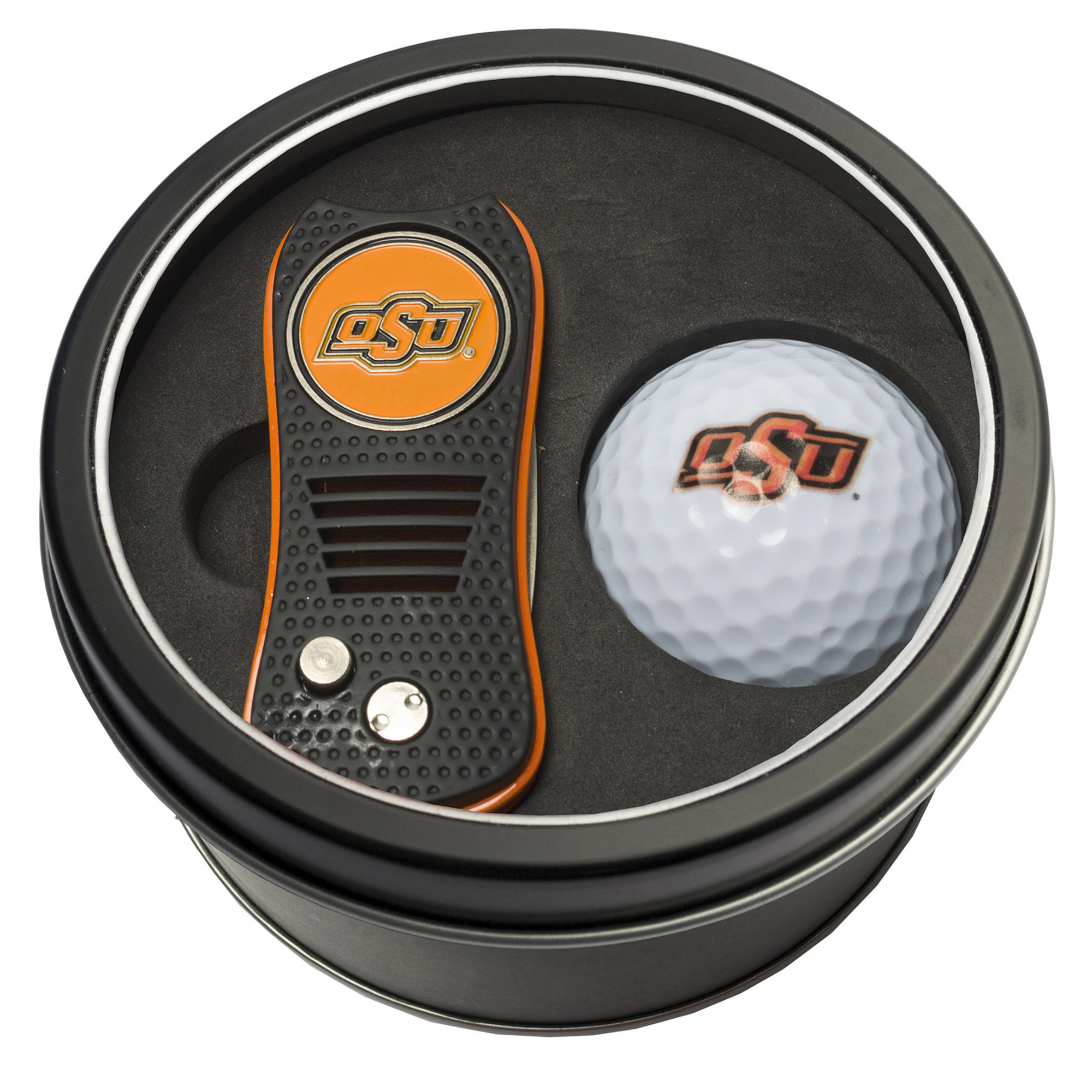 Oklahoma State Cowboys Divot Tool & Golf Ball Personalized Tin Gift Set