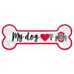 Ohio State Buckeyes 6" x 12" Team Dog Bone Sign
