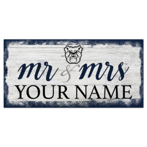 Butler Bulldogs 6" x 12" Personalized Mr. & Mrs. Script Sign