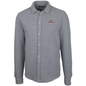 Men's Cutter & Buck Heather Gray Gonzaga Bulldogs Coastal Button-Up Shirt Jacket