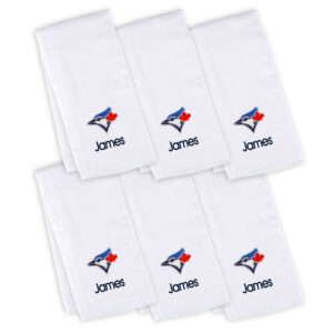 Infant White Toronto Blue Jays Personalized Burp Cloth 6-Pack