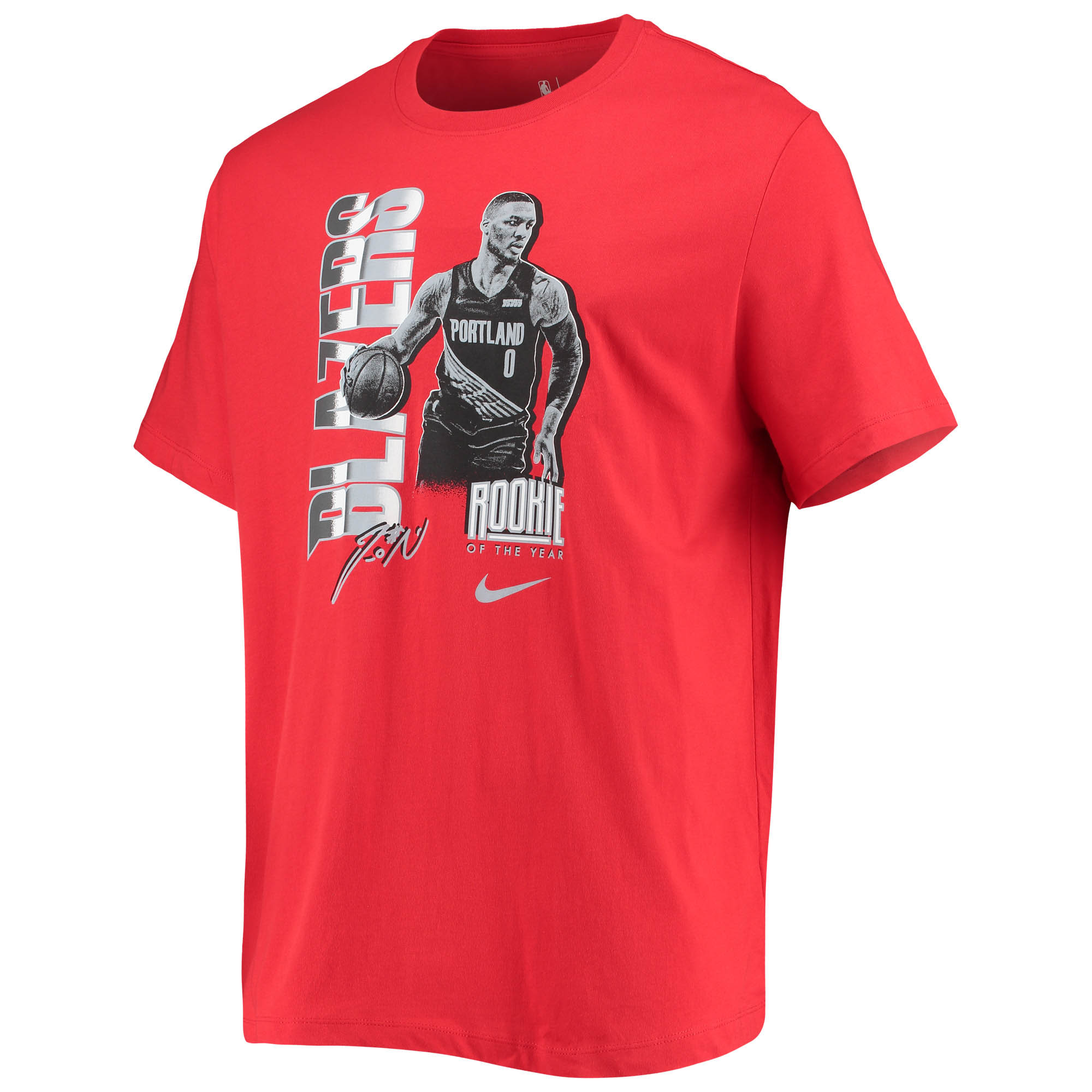 Men's Nike Damian Lillard Red Portland Trail Blazers Select Series Rookie of the Year Name and Number T-Shirt - Image 6