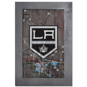 Los Angeles Kings 11'' x 19'' Framed Team City Map Sign