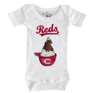 Infant Tiny Turnip White Cincinnati Reds Sundae Helmet Bodysuit